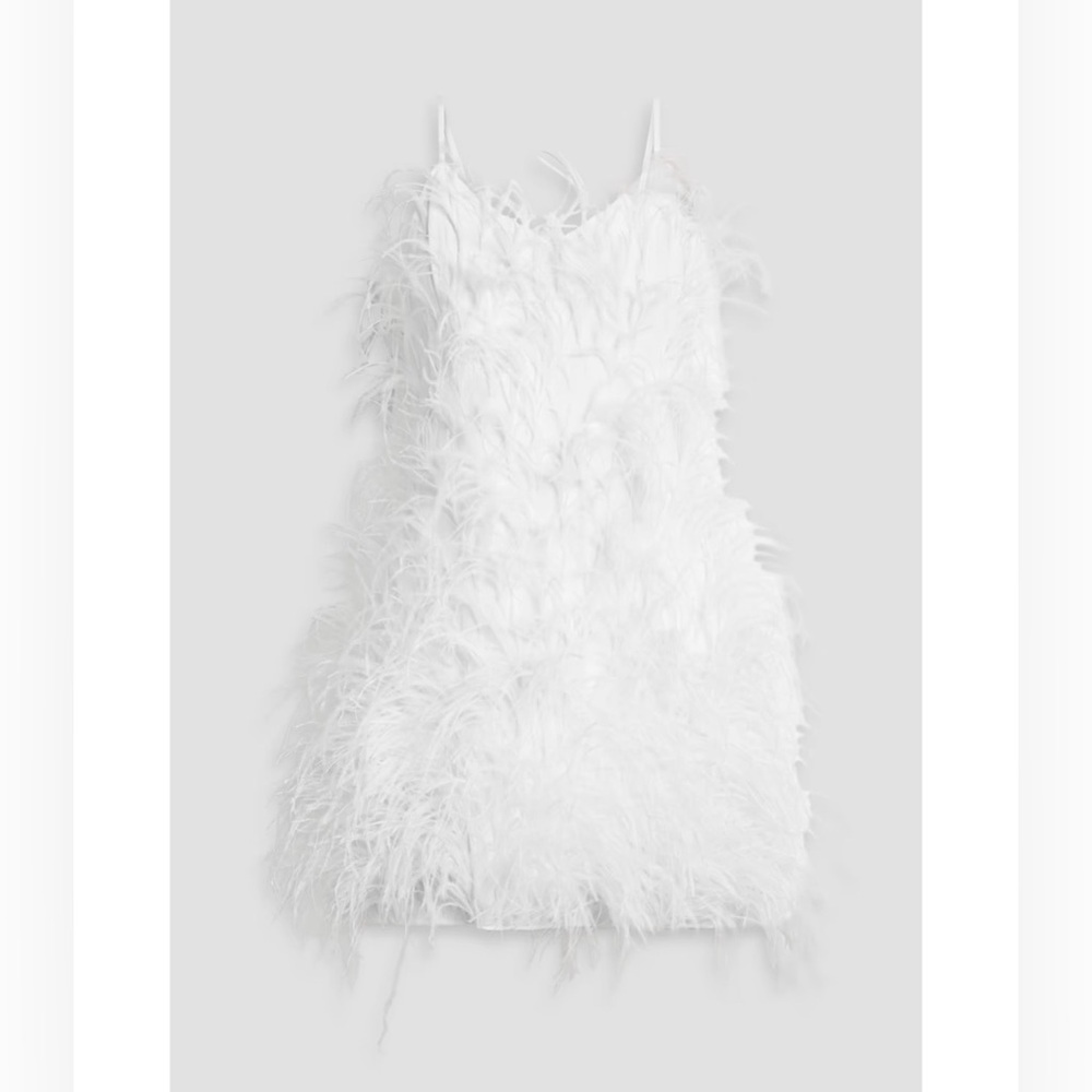 cult gaia White Feathered Mini Dress - Picture 2 of 7